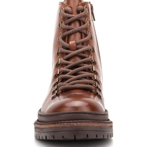 Vintage Foundry Men\'s Shoes Vulcan Leather Lace-Up‎ Boot Moto Brown Size12 $259 main image 8